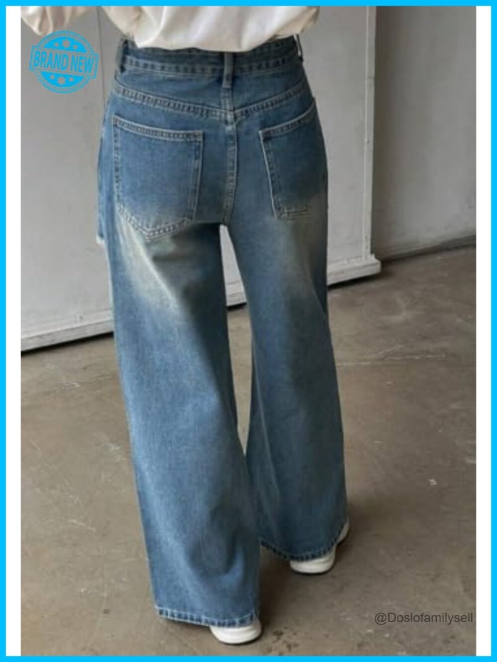 Wide Leg High Rise Distressed Patchwork Jeans - Picture 5 of 6